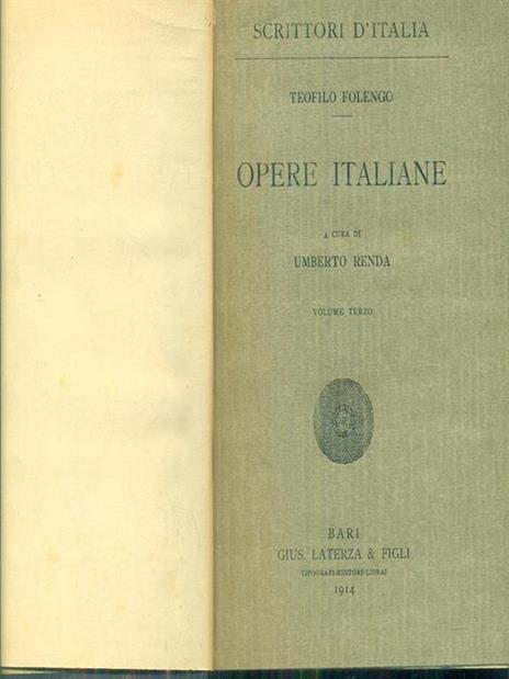 Opere Italiane III - Teofilo Folengo - 2
