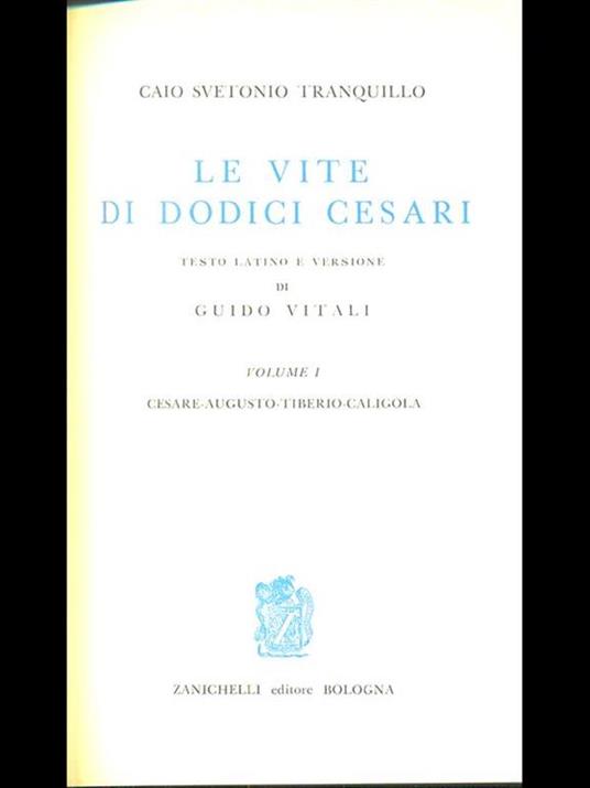 Le vite di dodici cesari I - C. Tranquillo Svetonio - copertina