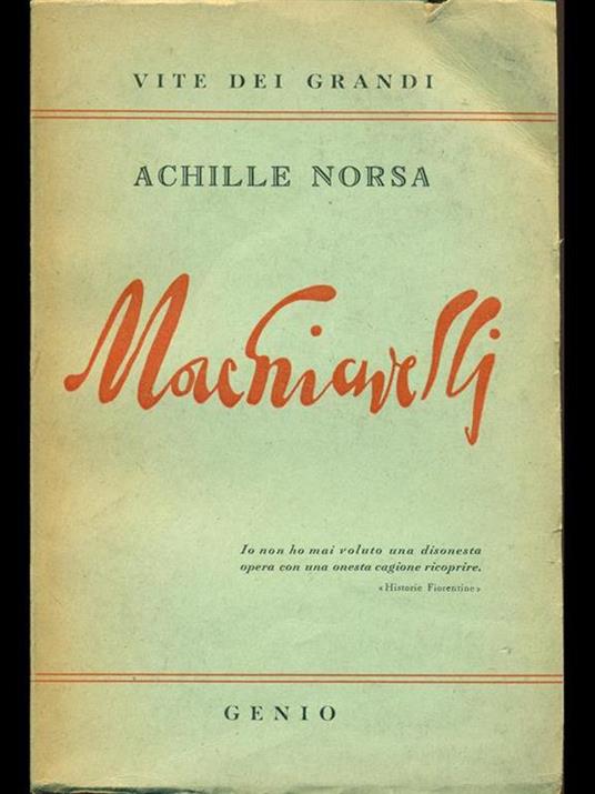 Machiavelli - Achille Norsa - copertina