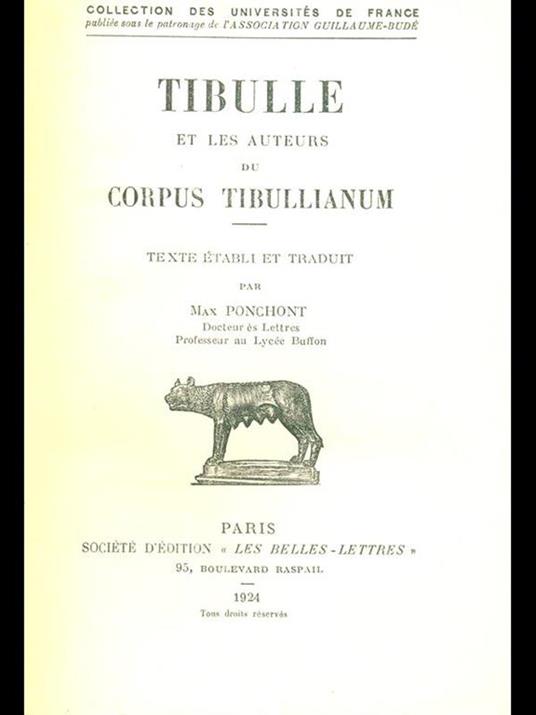 Tibulle et les auteurs du corpus tibullianum - Max Ponchont - 4