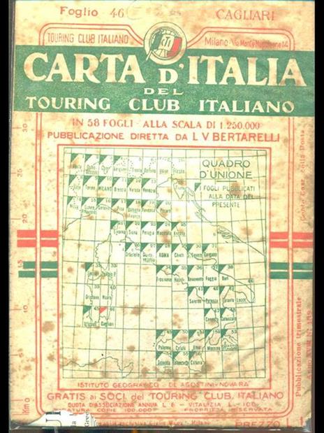 Carta d'Italia del club italiano. Foglio 46. Cagliari - Luigi V. Bertarelli - copertina