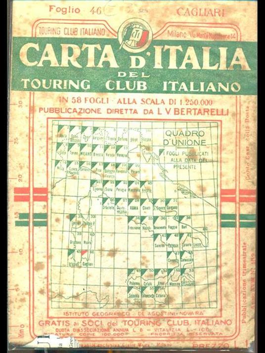 Carta d'Italia del club italiano. Foglio 46. Cagliari - Luigi V. Bertarelli - copertina