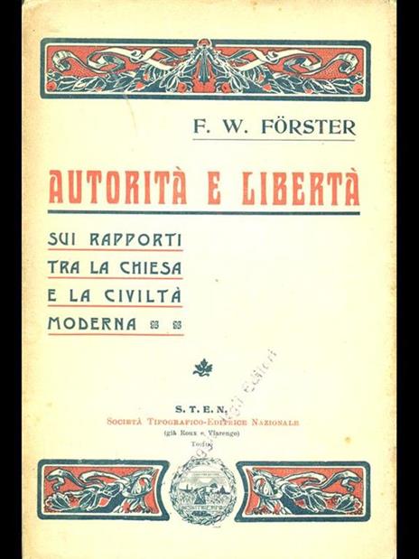 Autorità e libertà sui rapporti tra la Chiesa e la civiltà moderna - copertina