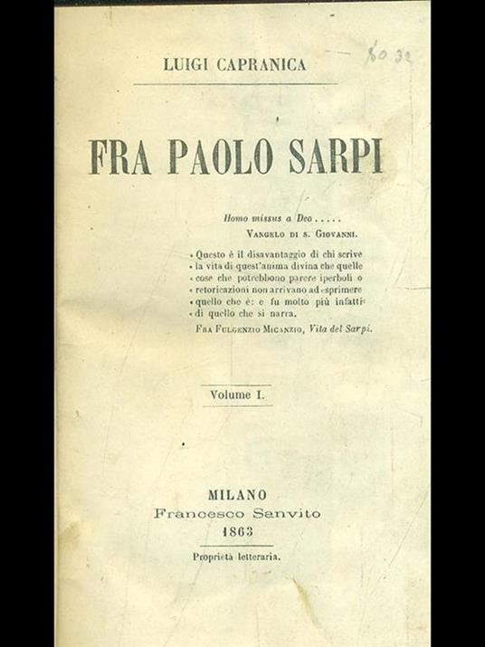 Fra Paolo Sarpi. Vol. 1 - Luigi Capranica - 5