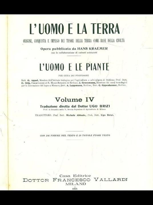 L' uomo e la terra Vol. IV. L' Uomo e le piante - copertina