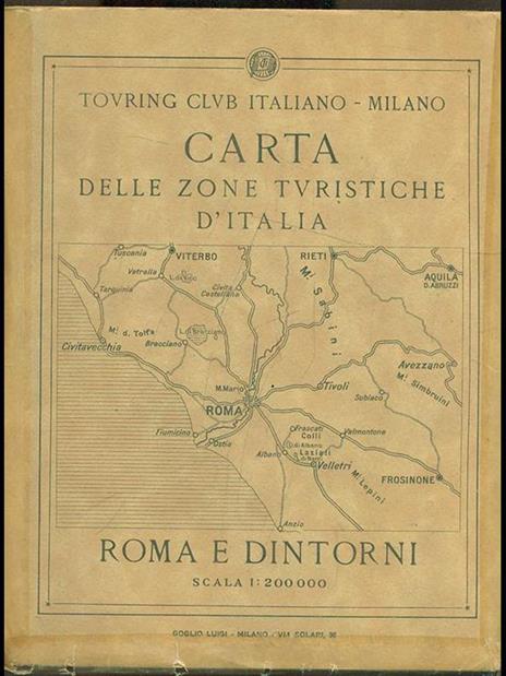 Carta delle zone turistiche d'Italia: Roma e dintorni - copertina