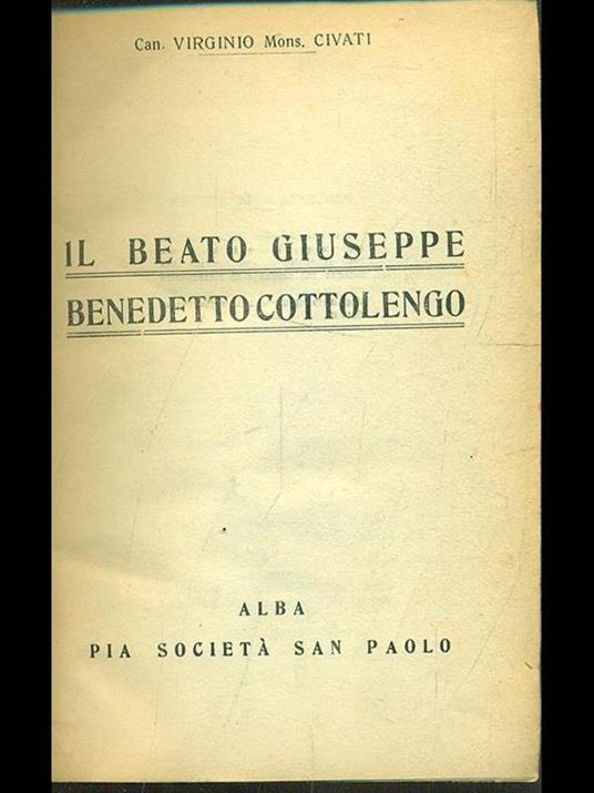 Il beato Giuseppe Benedetto Cottolengo - Virginio Civati - copertina
