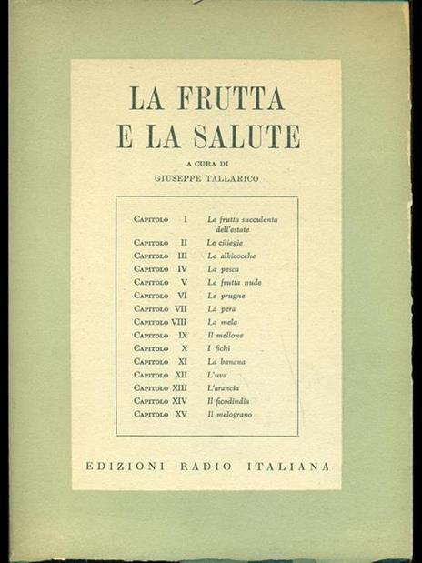 La frutta e la salute - Giuseppe Tallarico - copertina