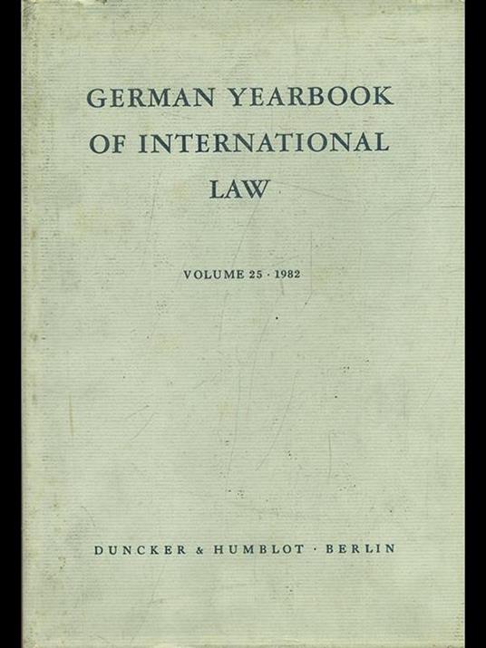 German yearbook of international law vol. 25/1982 - copertina