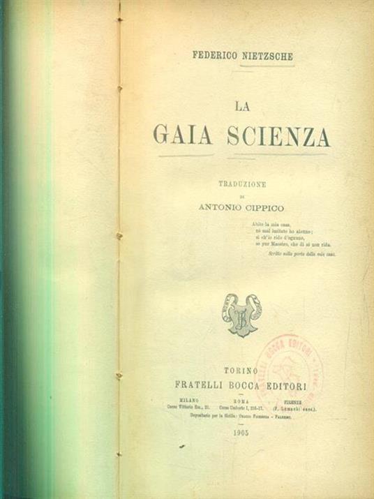 La gaia scienza - copertina