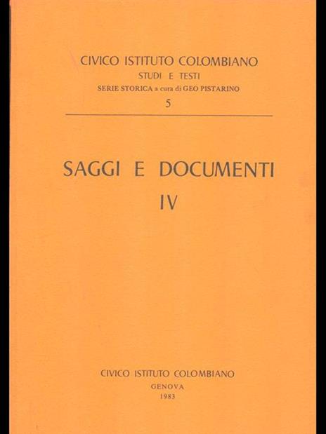 Saggi e documenti IV - 8