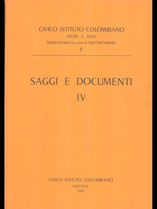 Saggi e documenti IV - 2