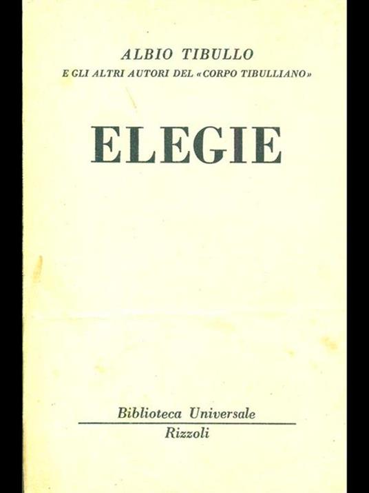 Elegie - Albio Tibullo - 10