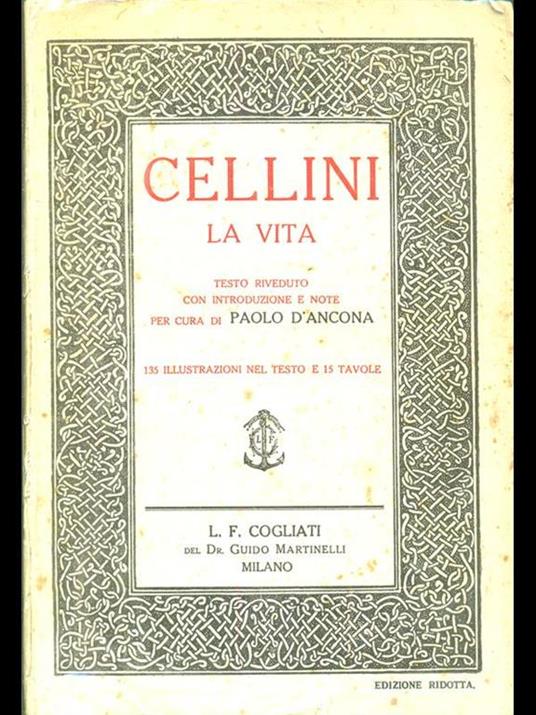 La vita - Benvenuto Cellini - copertina