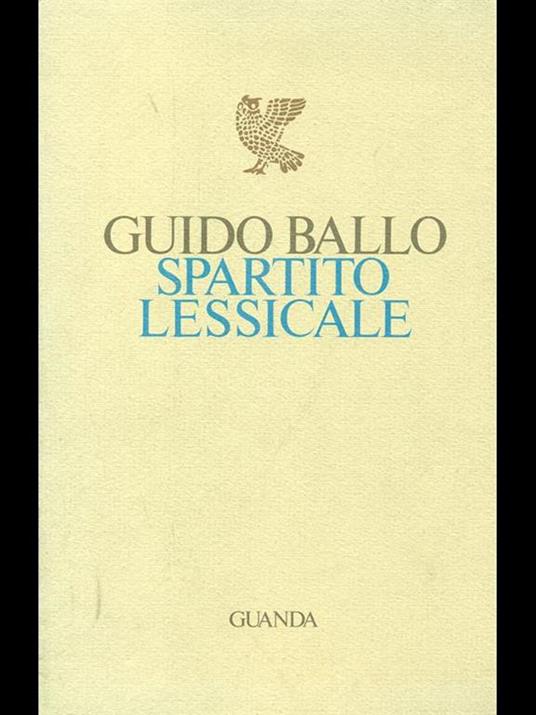 Spartito lessicale - Guido Ballo - copertina