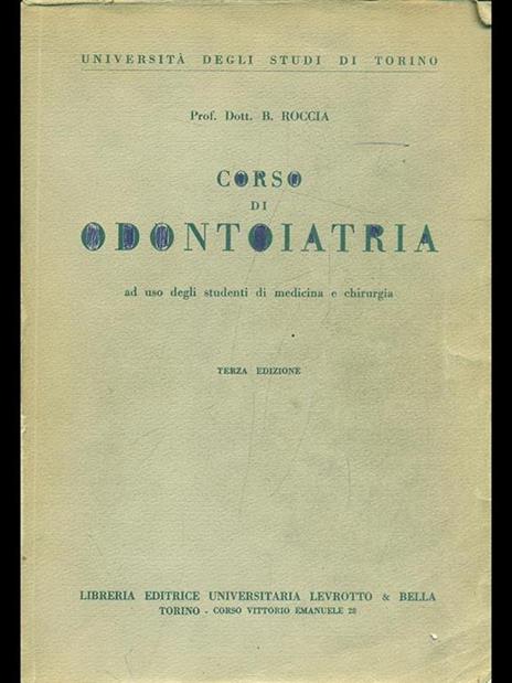 Corso di odontoiatria - Bernardo Roccia - copertina