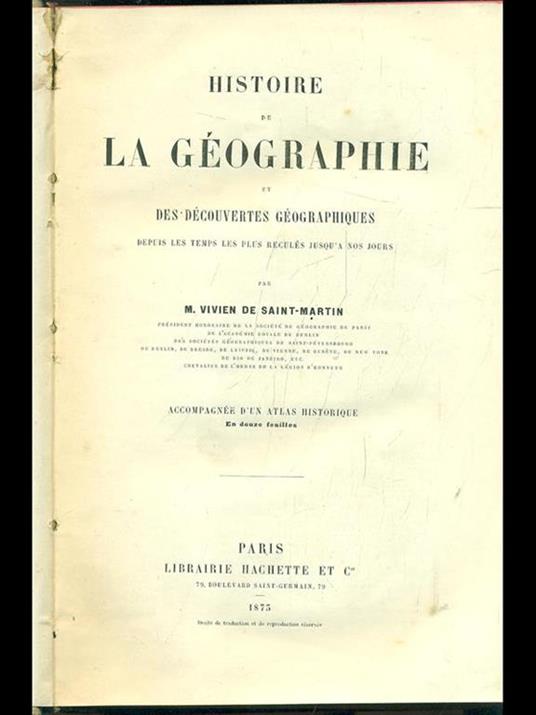 Histoire de la geographie - Louis Vivien de Saint Martin - 7