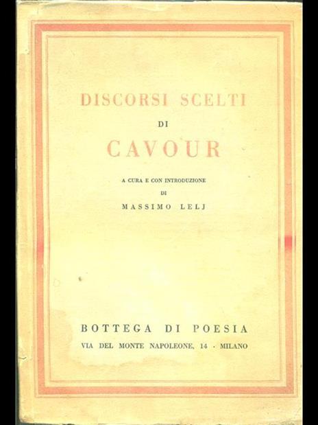 Discorsi scelti - Camillo Cavour - copertina