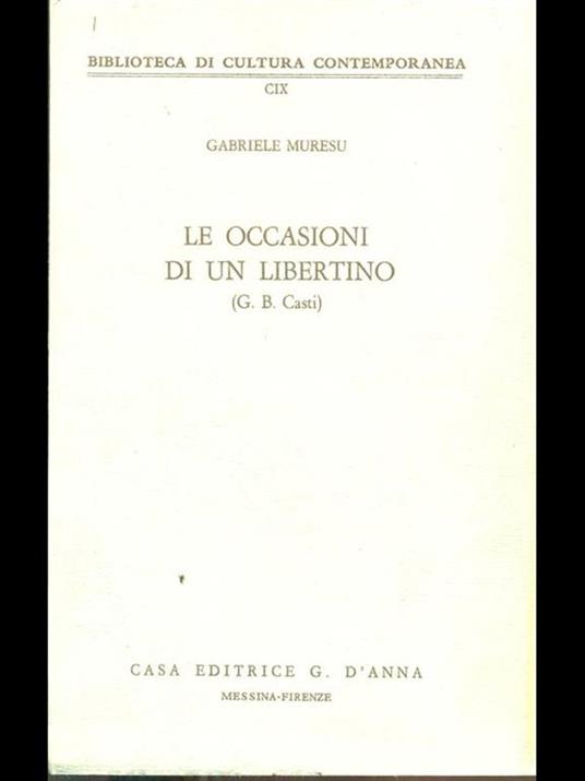 Le occasioni di un libertino - copertina