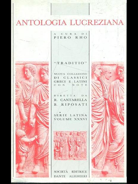 Antologia lucreziana - Pietro Rho - copertina