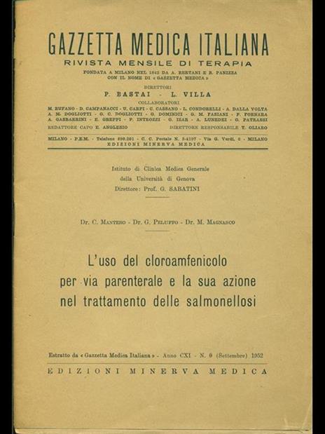 Gazzetta medica italiana n. 9 19238 Libro Usato Minerva Medica