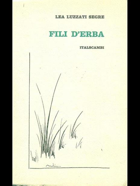 Fili d'erba - Lea L. Segre - copertina