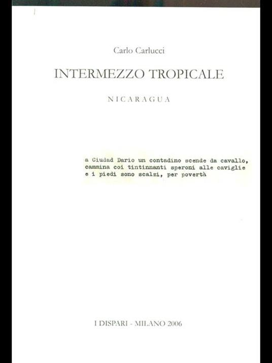 Intermezzo tropicale. Nicaragua - Carlo Lucci - copertina