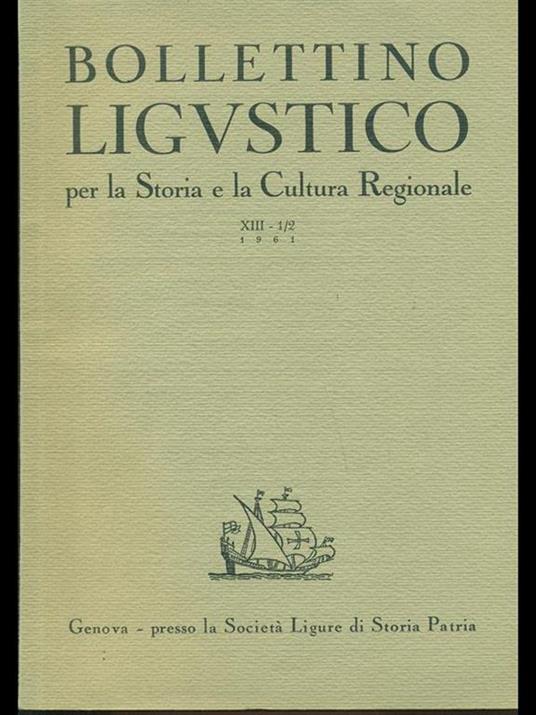 Bollettino linguistico per la storia e la cultura regionale n. 13 - copertina
