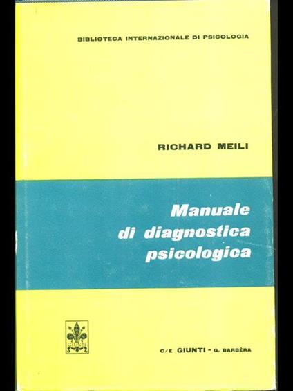 Manuale di diagnostica psicologica - Richard Meili - copertina