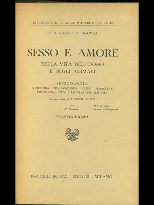 Sesso e amore nella vita dell'uomo e degli animali Vol. 1 - 3