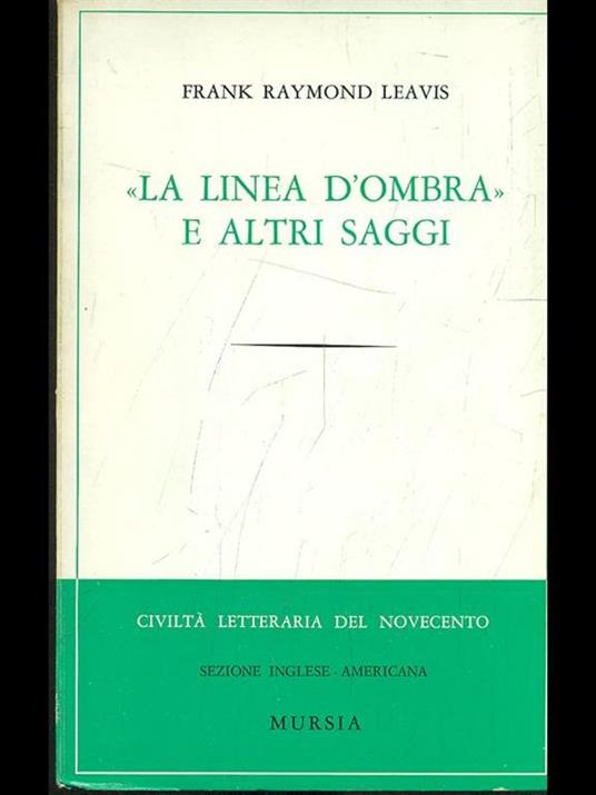 La linea d'ombra e altri saggi - copertina