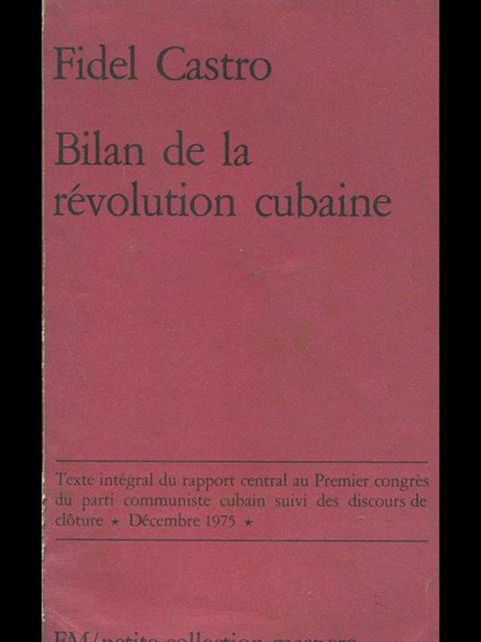 Bilan de la revolution cubaine - Fidel Castro - copertina