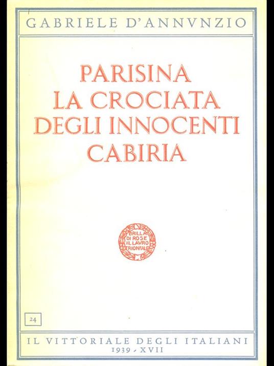 Parisina la crociata degli innocenti cabiria - Gabriele D'Annunzio - copertina