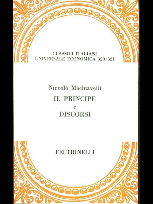 Il principe e discorsi - Niccolò Machiavelli - copertina