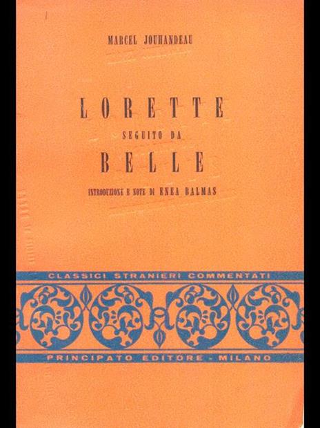 Lorette seguito da Belle - Marcel Jouhandeau - copertina