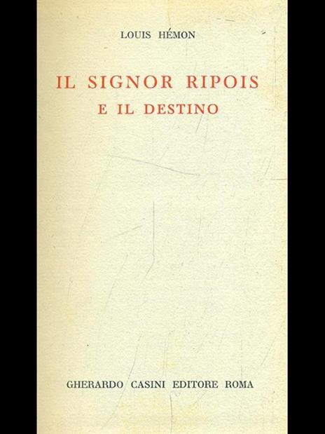 Il signor Ripois e il destino - Louis Hémon - copertina