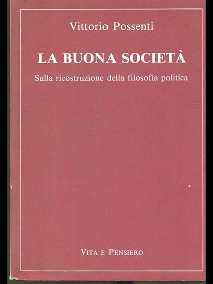 La buona società - Vittorio Possenti - copertina