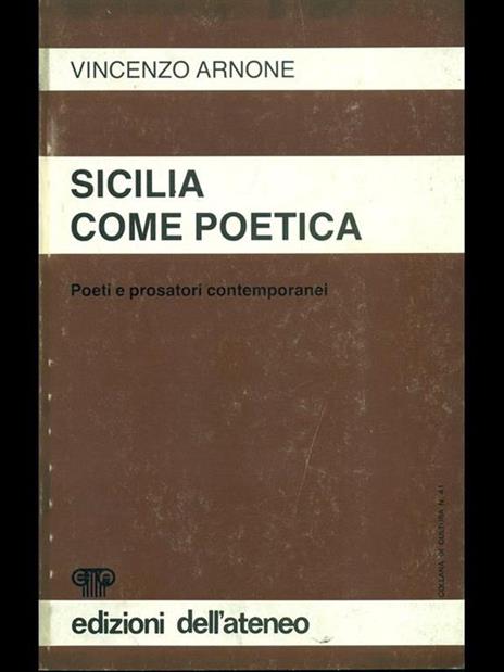 Sicilia come poetica - Vincenzo Arnone - copertina