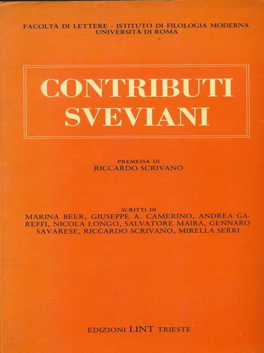 Contributi sveviani - Riccardo Scrivano - 2