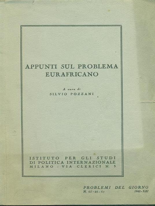 Appunti sul problema eurafricano - Silvio Pozzani - 3