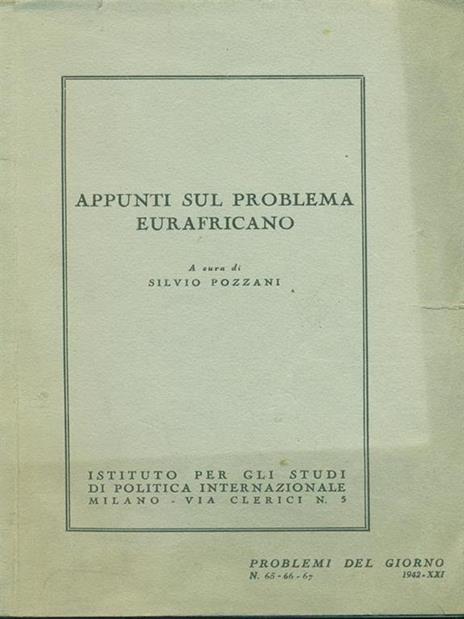 Appunti sul problema eurafricano - Silvio Pozzani - 8