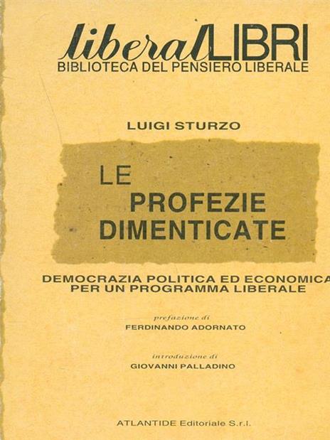Le profezie dimenticate - Luigi Sturzo - 2