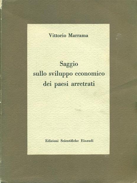 Saggio sullo sviluppo economico dei paesi arretrati - Vittorio Marrama - copertina