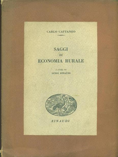 Saggi di economia rurale - Carlo Cattaneo - copertina