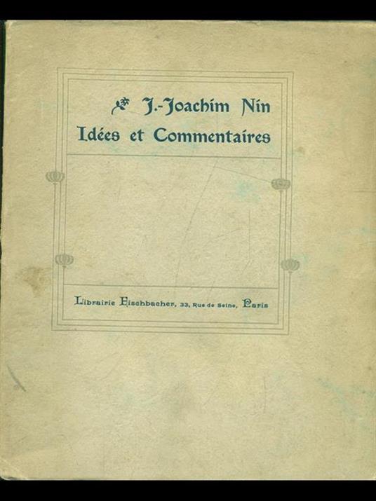 Idees et commentaires - copertina