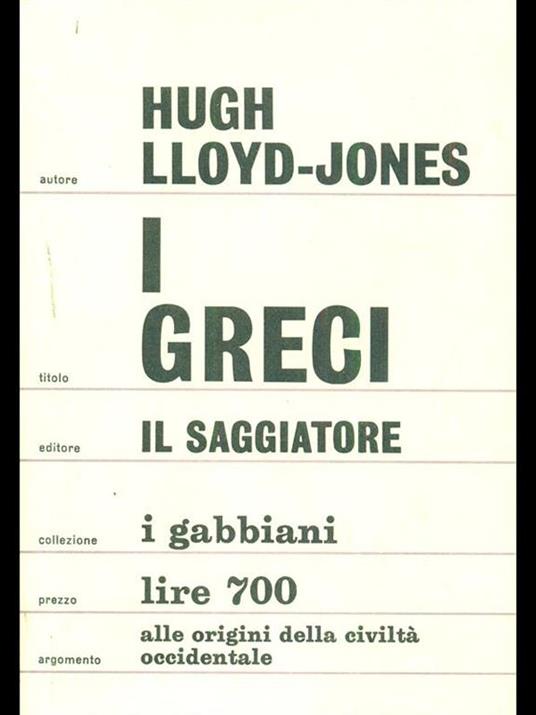 I greci - Hugh Lloyd-Jones - copertina