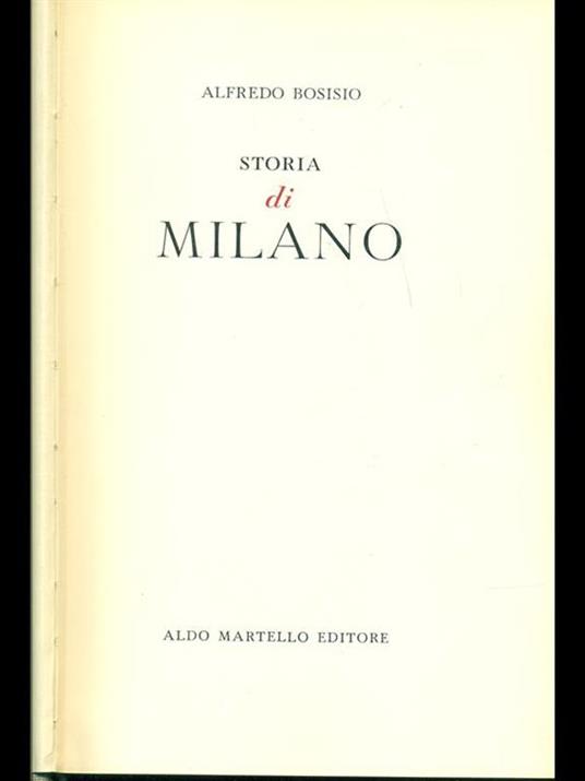 Storia di Milano - Alfredo Bosisio - copertina