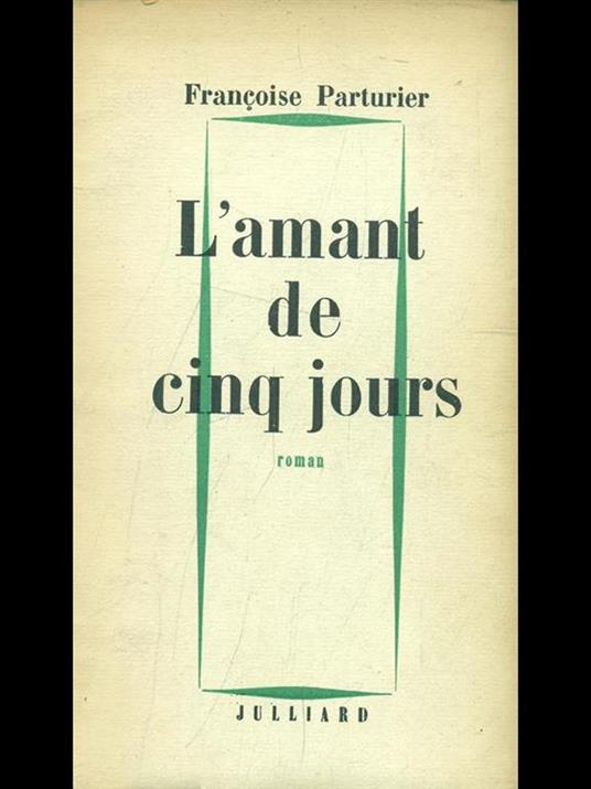 L' amant de cinq jours - Françoise Parturier - copertina