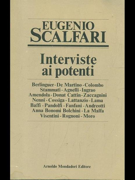 Interviste ai potenti - Eugenio Scalfari - copertina