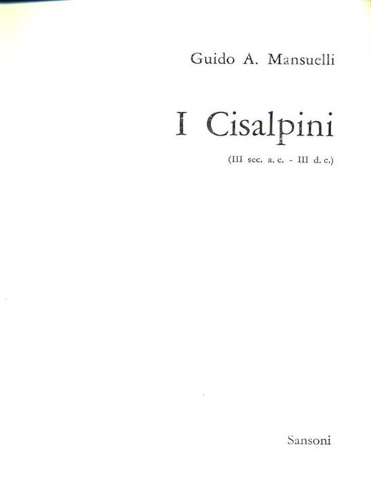 I Cisalpini - Guido Mansuelli - copertina